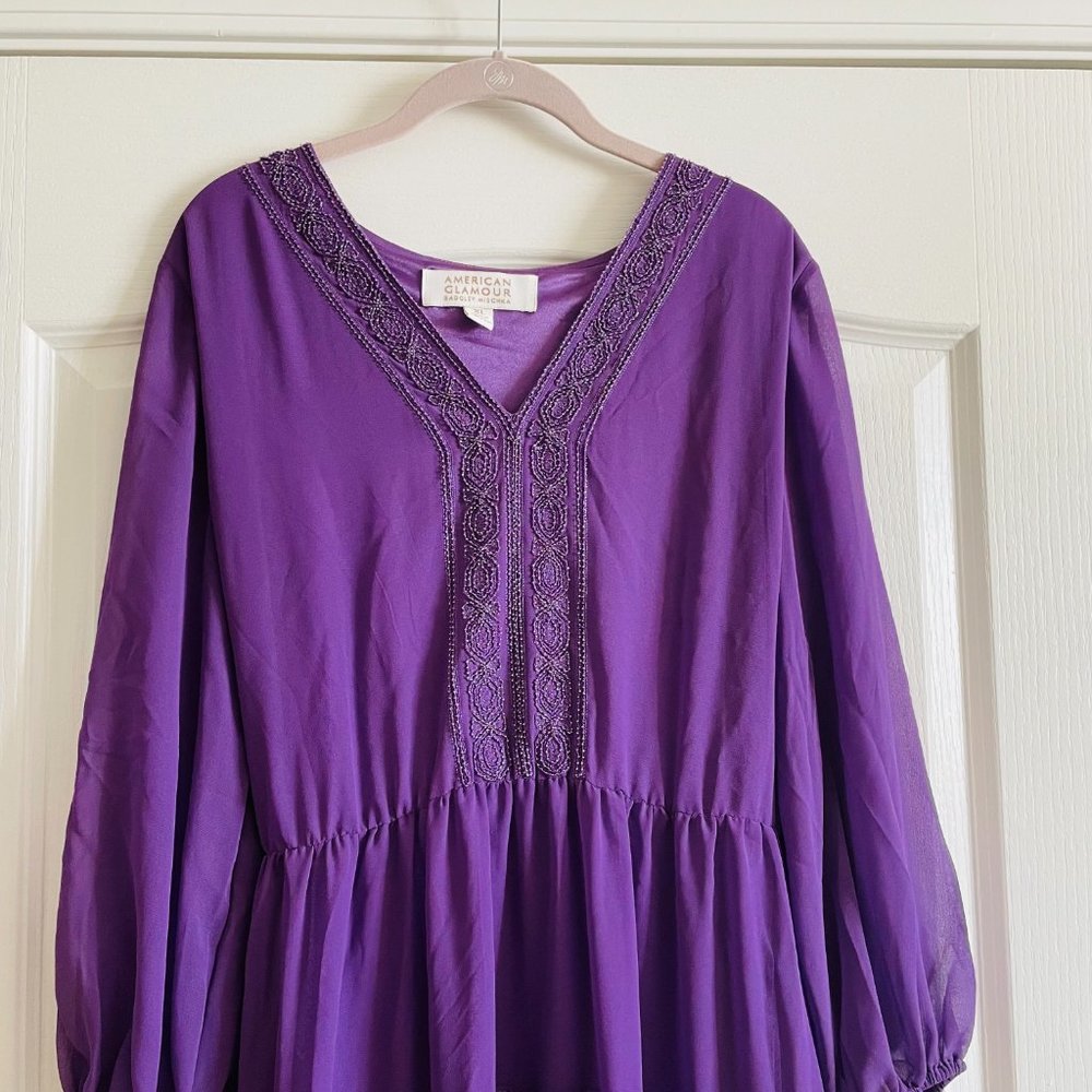 Vintage American Glamour Badgley Mishka Tiered Beaded Dress Collectible Size XL - Picture 7 of 11